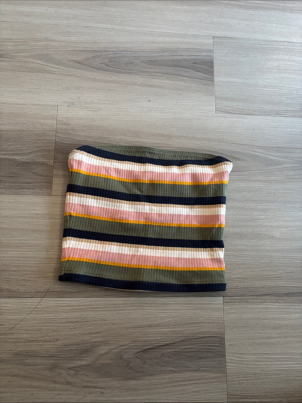 Hollister Striped Ribbed tube top — Pink, Olive & Navy